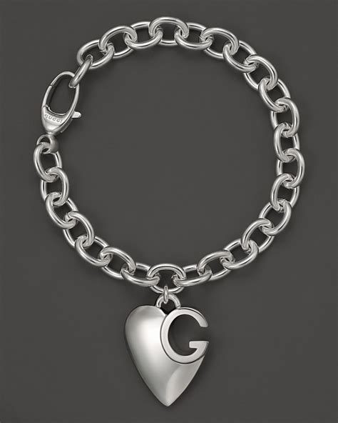 gucci charm bracelets for women|gucci sterling silver heart bracelet.